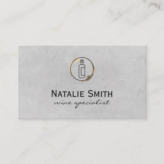 Luxury Vin Flaska och Stain Visitkort (Framsida)