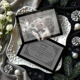 Luxury Vintage bröllop Flourish Vellum Effect Tack Kort