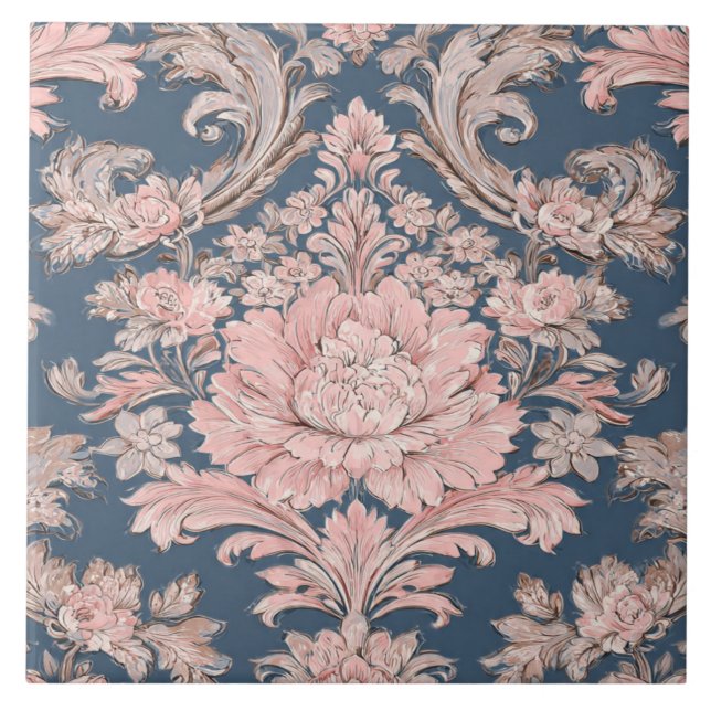 Luxury Vintage Imperial Floral Kakelplatta (Framsidan)