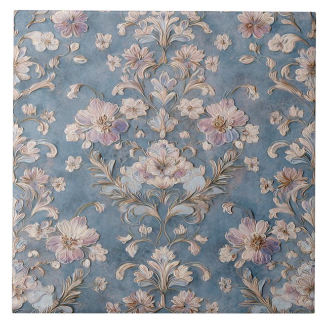 Luxury Vintage Imperial Floral Kakelplatta (Framsidan)