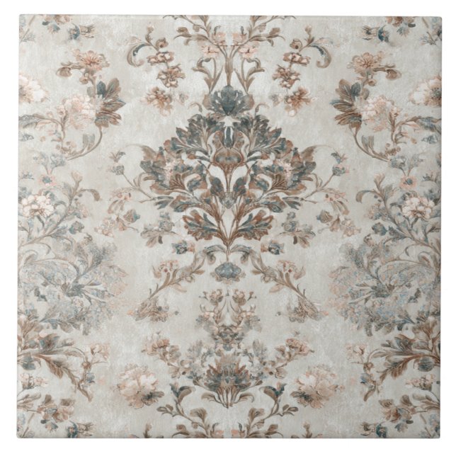 Luxury Vintage Imperial Floral Kakelplatta (Framsidan)