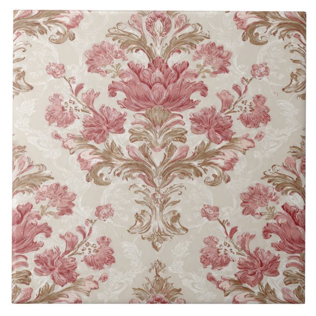 Luxury Vintage Imperial Floral Kakelplatta (Framsidan)