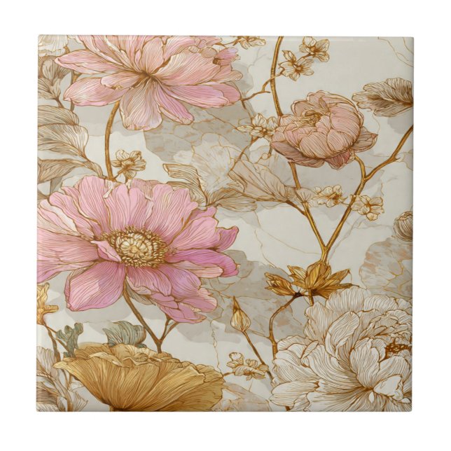 Luxury Vintage Indira Floral Kakelplatta (Framsidan)