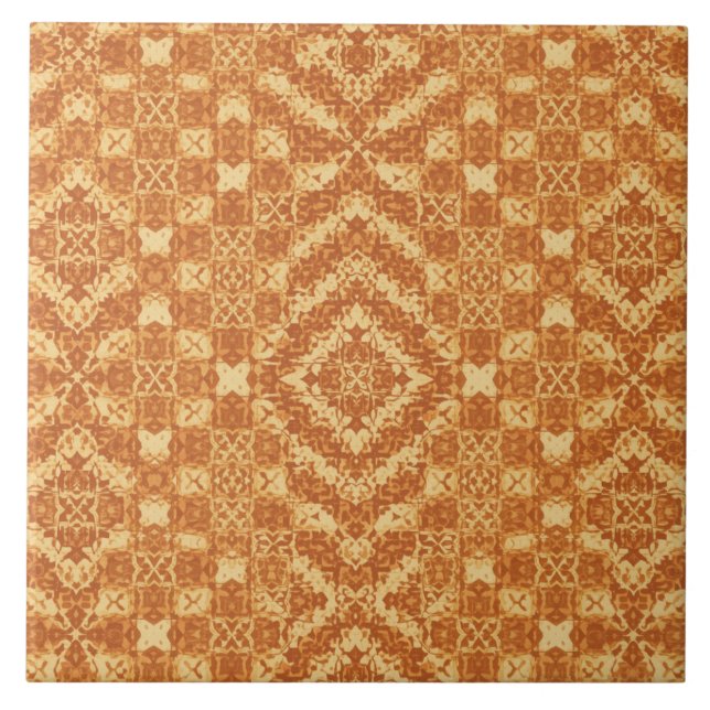 Luxury Vintage Islamic Geometric Sand Terracotta  Kakelplatta (Framsidan)