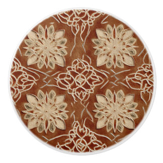 Luxury Vintage Islamic Geometric Warm Terracotta Knopp