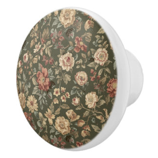 Luxury Vintage Victorian Tapestry Floral Knopp