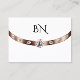 Luxury Vit ros Guld med Monogram och diamanter Visitkort