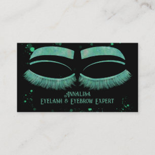 Luxury Watercolor Eyelash & Brow Beauty,Mint Grönt Visitkort