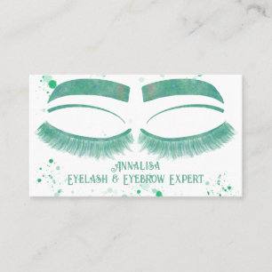 Luxury Watercolor Eyelash & Brow Beauty,Mint Grönt Visitkort