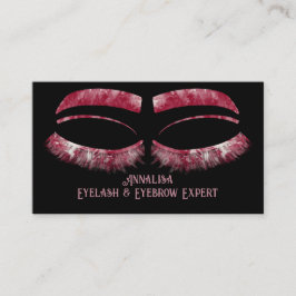 Luxury Watercolor Eyelash & Brow Beauty, Red Rosa Visitkort