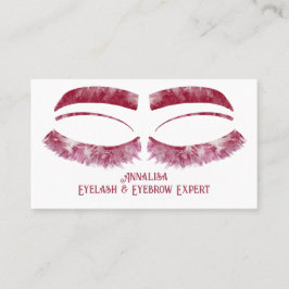 Luxury Watercolor Eyelash & Brow Beauty, Red Visitkort