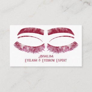 Luxury Watercolor Eyelash & Brow Beauty, Red Visitkort