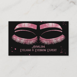 Luxury Watercolor Eyelash & Brow Beauty, Rosa Visitkort