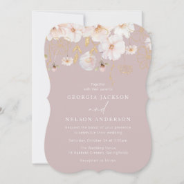 Luxury Watercolor Wildblommor  Bröllop Inbjudningar