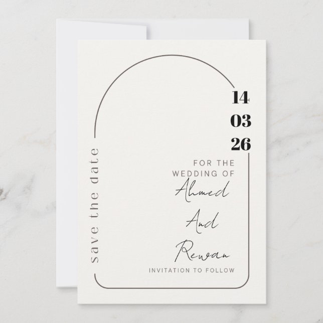 Luxury Wedding Invitation | Gold Accents | Modern  Julkort (Framsida)