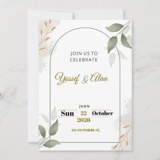 Luxury Wedding Invitation | Gold Accents | Modern  Julkort