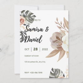 Luxury Wedding Invitation Gold Foil Style Inbjudningar