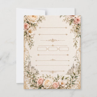 Luxury Wedding Invitation in Vintage Botanical  OSA Kort