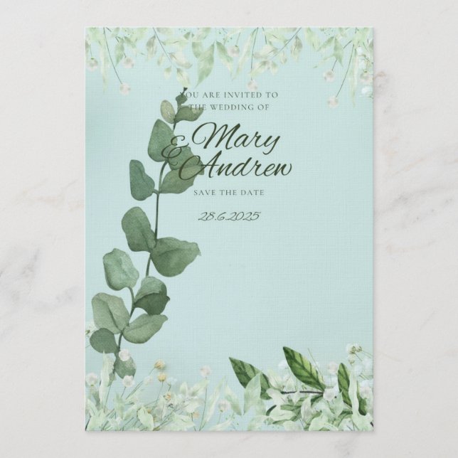 “Luxury Wedding Invitation Template” Inbjudningar (Framsida)