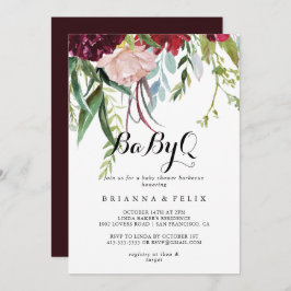 Luxury Whimsical Boho BabyQ Baby Shower Barbecue Inbjudningar