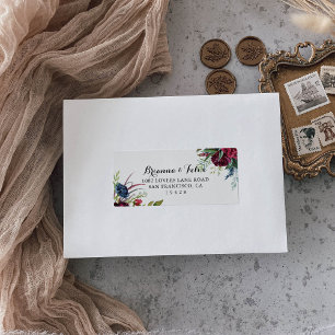 Luxury Whimsical Boho Blommigt Bröllop OSA Adress Adressetikett