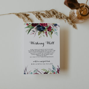 Luxury Whimsical Boho Blommigt Bröllop Wishing wel Tilläggskort