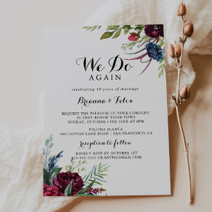 Luxury Whimsical Boho vi gör igen Vow Renewal Inbjudningar