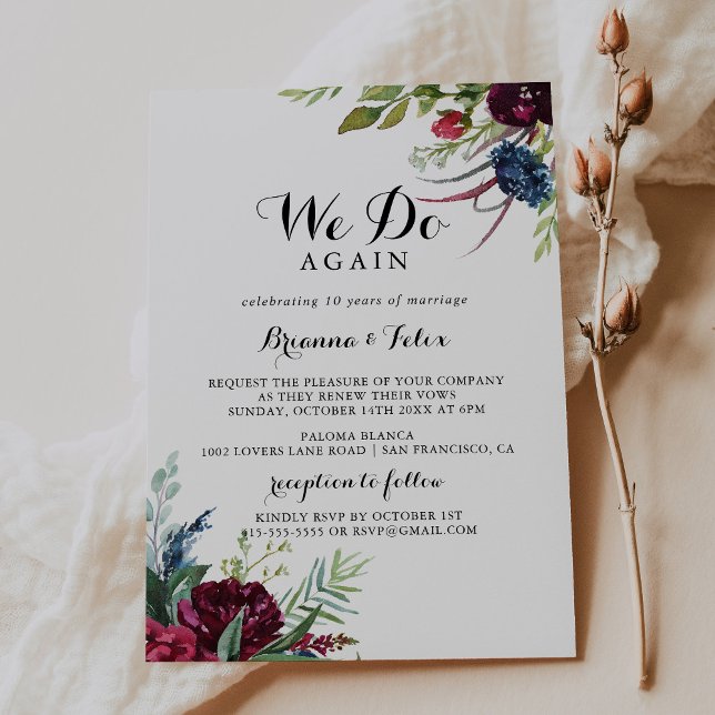 Luxury Whimsical Boho vi gör igen Vow Renewal Inbjudningar (Skapare uppladdad)