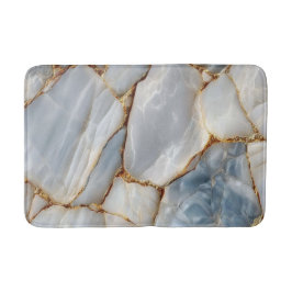 Luxury White Blue Marble & Gold Veins Agate Stone Badrumsmatta