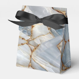 Luxury White Blue Marble & Gold Veins Agate Stone Presentaskar
