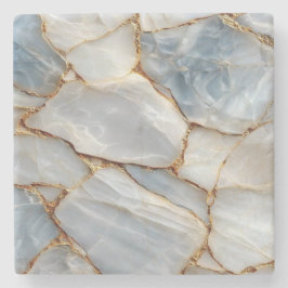 Luxury White Blue Marble & Gold Veins Agate Stone Stenunderlägg