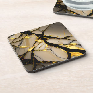 Luxury White & Gold Marble Coaster – Elegant Aesth Underlägg