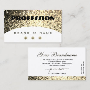 Luxury White Guld Sparkling Glitter med diamanter Visitkort