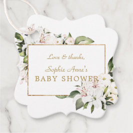 Luxury White Imperial Lilies Ro Baby Shower Gåvor Etiketter