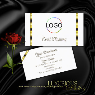 Luxury White och Guld Chic med Logotyp Professione Visitkort
