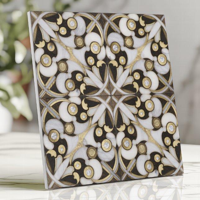 Luxury White och Guld Marble Arabesque Kakelplatta (Skapare uppladdad)