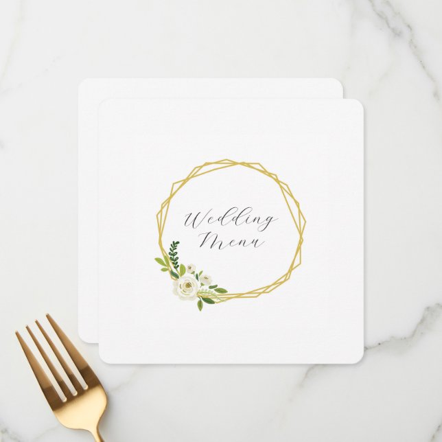 Luxury White Rose Floral Frame  Meny (Fram/Back In Situ)