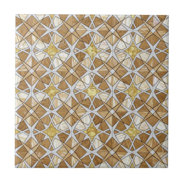 Luxury Zellige Moroccan Mosaic Pattern Beige Cream Kakelplatta (Framsidan)