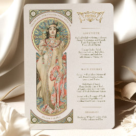 Luxus Menu Bröllop Art nouveau av Mucha Inbjudningar