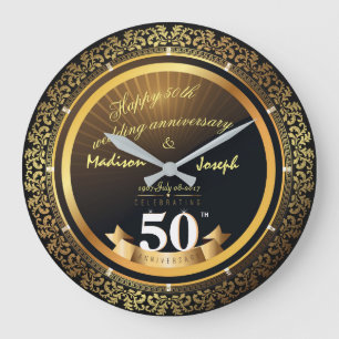 Luxutets gyllene 50-årsjubileum - prydnadsklocka stor klocka