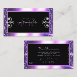 Luxuy Ornate Black Lila Gnistra Jewels Initialer Visitkort