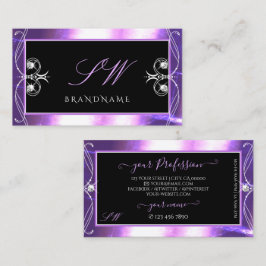 Luxuy Ornate Black Lila Gnistra Jewels Monogram Visitkort
