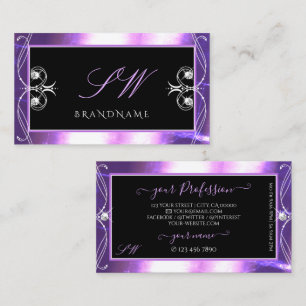 Luxuy Ornate Black Lila Gnistra Jewels Monogram Visitkort