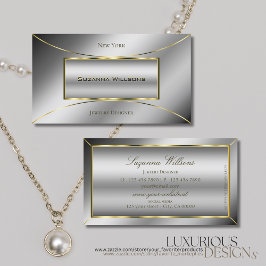 Luxuy Silver med Luminous Guld Dekoration Snyggt Visitkort