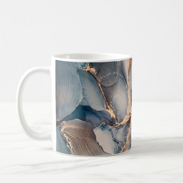 Luxvaror, abstrakt, konstmålning i bläck  kaffemugg (Vänster)