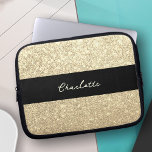 Luxvaror Gnistra Guld Glitter Namn Laptop Fodral<br><div class="desc">Luxvaror Gnistra Guld Glitter Namn Laptop sleeve</div>