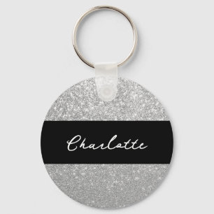 Luxvaror Gnistra Silver Glitter Namn Nyckelring