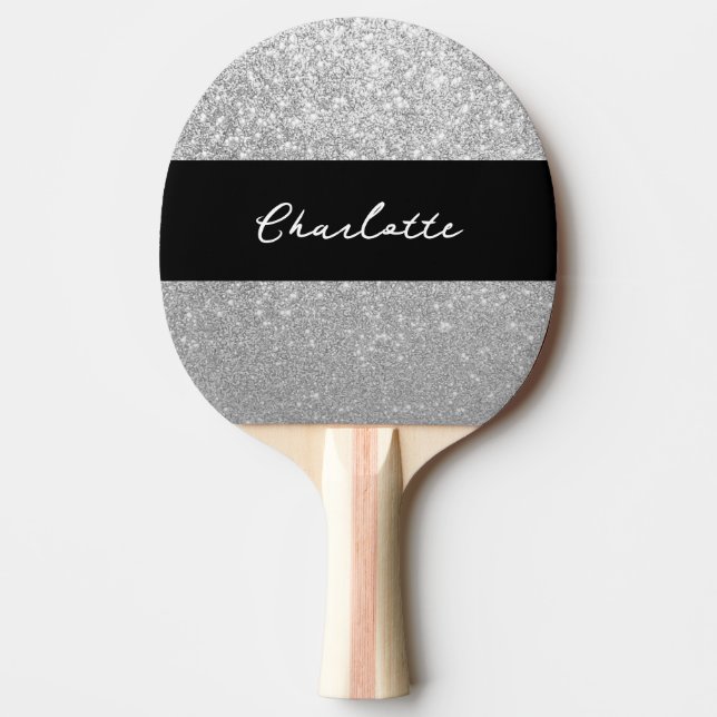 Luxvaror Gnistra Silver Glitter Namn Pingisracket (Framsidan)