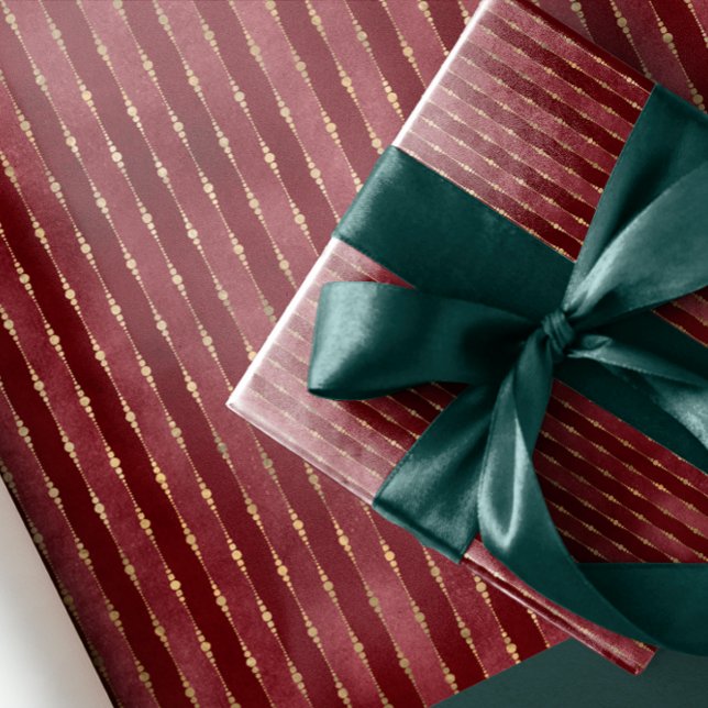 LuxVintage Mörk Red guld rand Presentpapper (Skapare uppladdad)