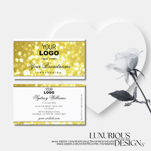 Luxy Gult Guld Stars Logotyp White Modern Visitkort